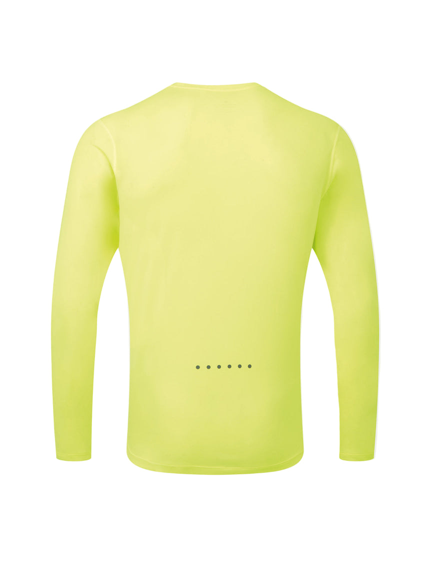 Ronhill Men's Core L/S Tee in Fluo Yellow/Black - back