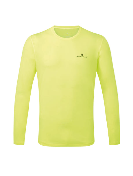 Ronhill Men's Core L/S Tee in Fluo Yellow/Black - front