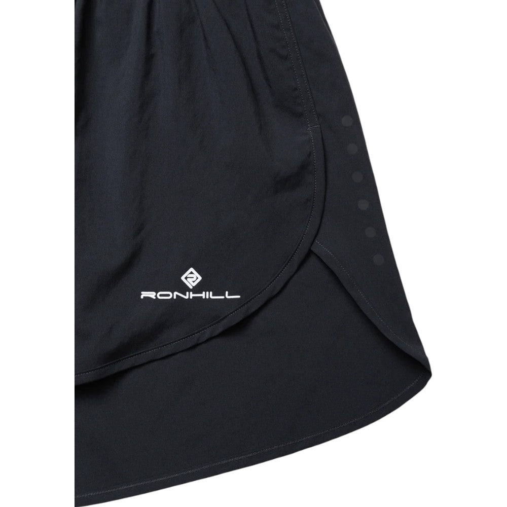 Ronhill Men's Core Racer Short in Black/Bright White - side split detail