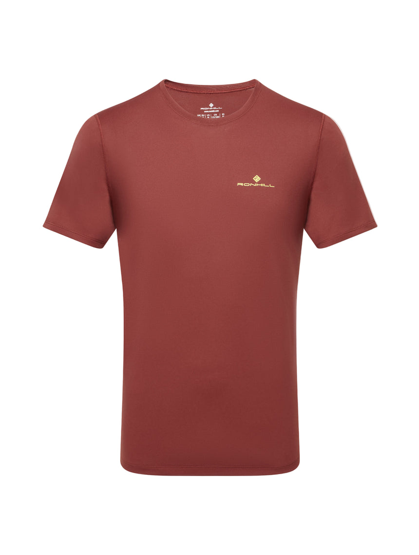 Ronhill Men's Core S/S Tee in Chestnut/Acid - front
