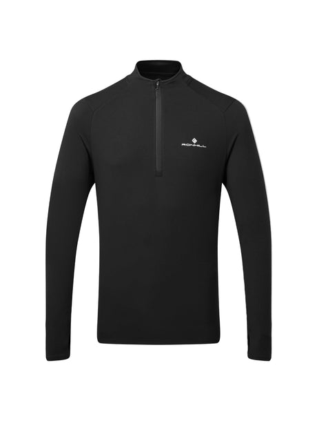 Ronhill Men's Core Thermal 1/2 Zip in Black/Bright White - front