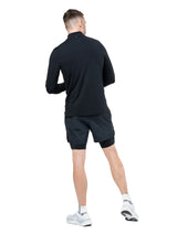 Ronhill Men's Core Thermal 1/2 Zip in Black/Bright White - worn, back