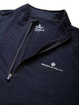 Ronhill Men's Core Thermal 1/2 Zip in Black/Bright White - zip ventilation detail