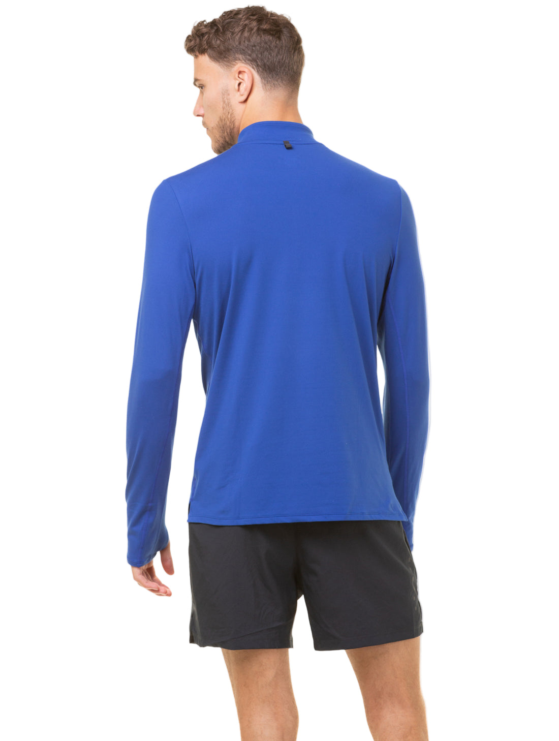 Ronhill Men's Core Thermal 1/2 Zip in Dark Cobalt/Bright White - worn, back