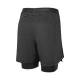 Ronhill Men's Tech 7" Twin Short in All Black - back