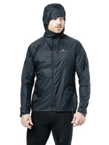 Ronhill Men's Tech All-Terrain Jacket in All Black - roll-away hood detail
