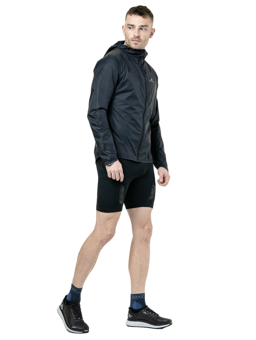 Ronhill Men's Tech All-Terrain Jacket in All Black - worn, front (male model)