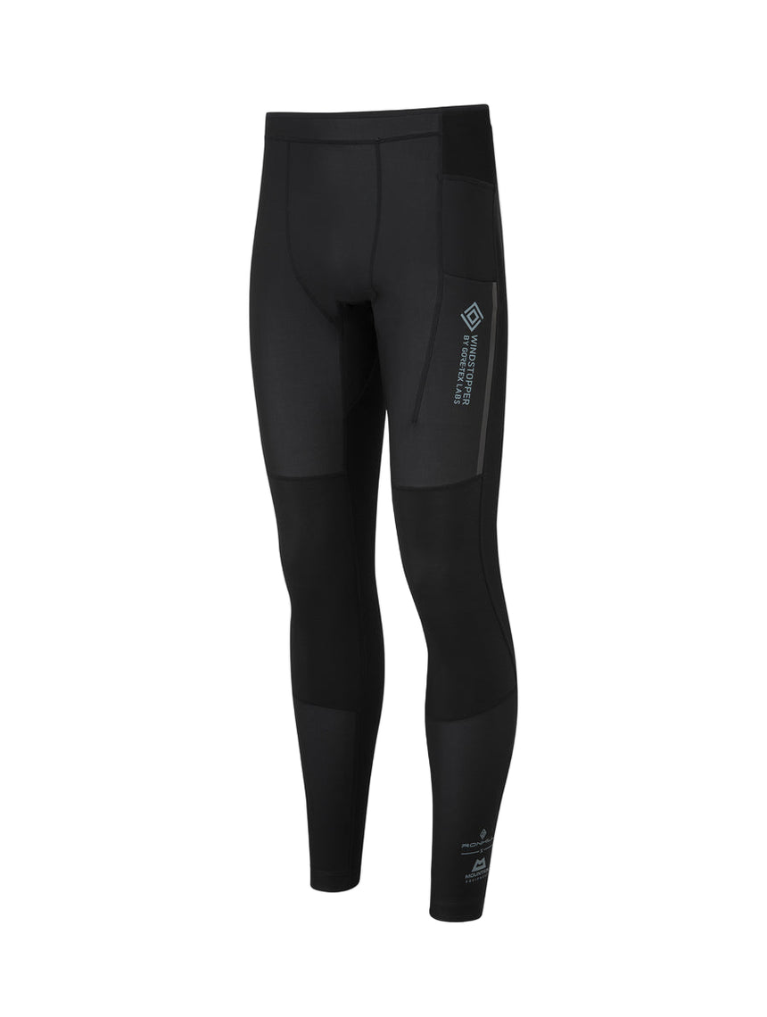 Ronhill Men's Tech GORE-TEX Windstopper Tight in All Black - front