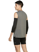 Ronhill Men's Tech Golden Hour Tank in Black Matrix - back, 2