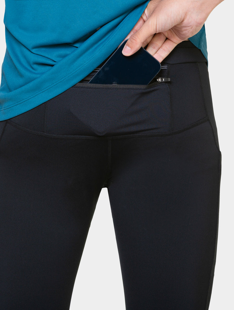 Ronhill Men's Tech Paragon Tight in All Black - secure pocket detail