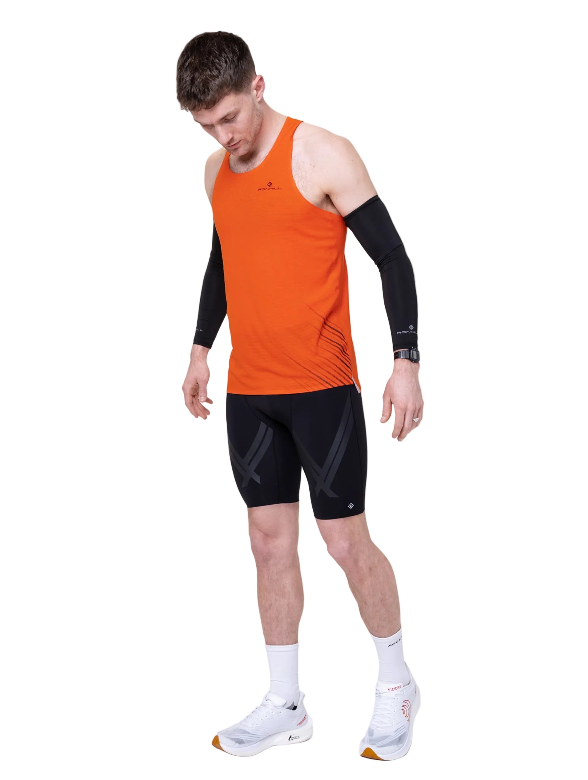 Ronhill Men's Tech Race Half Tight in All Black - detail, 3
