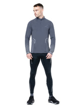 Ronhill Men's Tech Reflect 1/2 Zip in Anchor/Reflect - worn, front