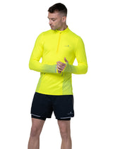 Ronhill Men's Tech Reflect 1/2 Zip in Fluo Yellow/Reflect - thumb loop detail