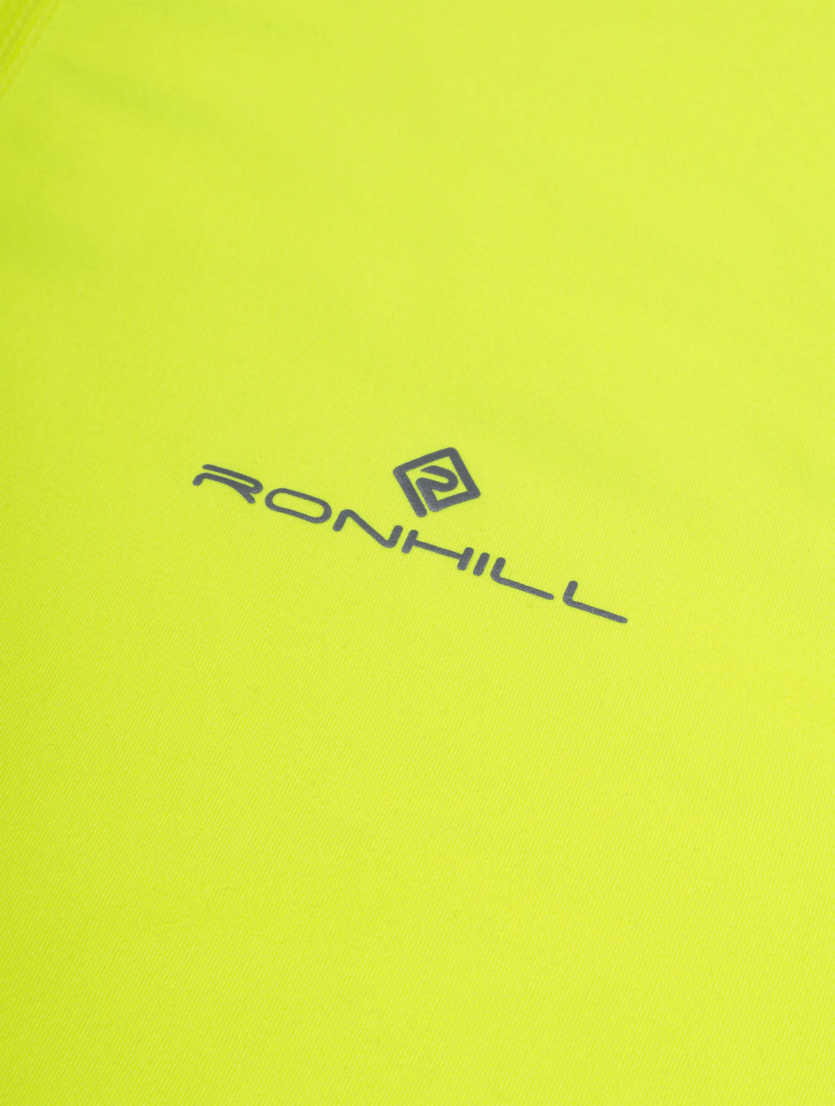 Ronhill Men's Tech Reflect 1/2 Zip in Fluo Zest/Reflect - Detail Chest Logo