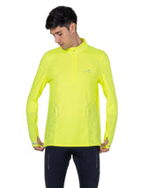 Ronhill Men's Tech Reflect 1/2 Zip in Fluo Zest/Reflect - Studio Front Standing
