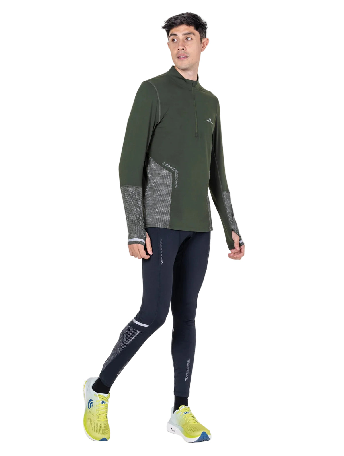 Ronhill Men's Tech Reflect 1/2 Zip in Kelp/Reflect - Studio Side Front