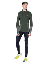 Ronhill Men's Tech Reflect 1/2 Zip in Kelp/Reflect - Studio Stretching