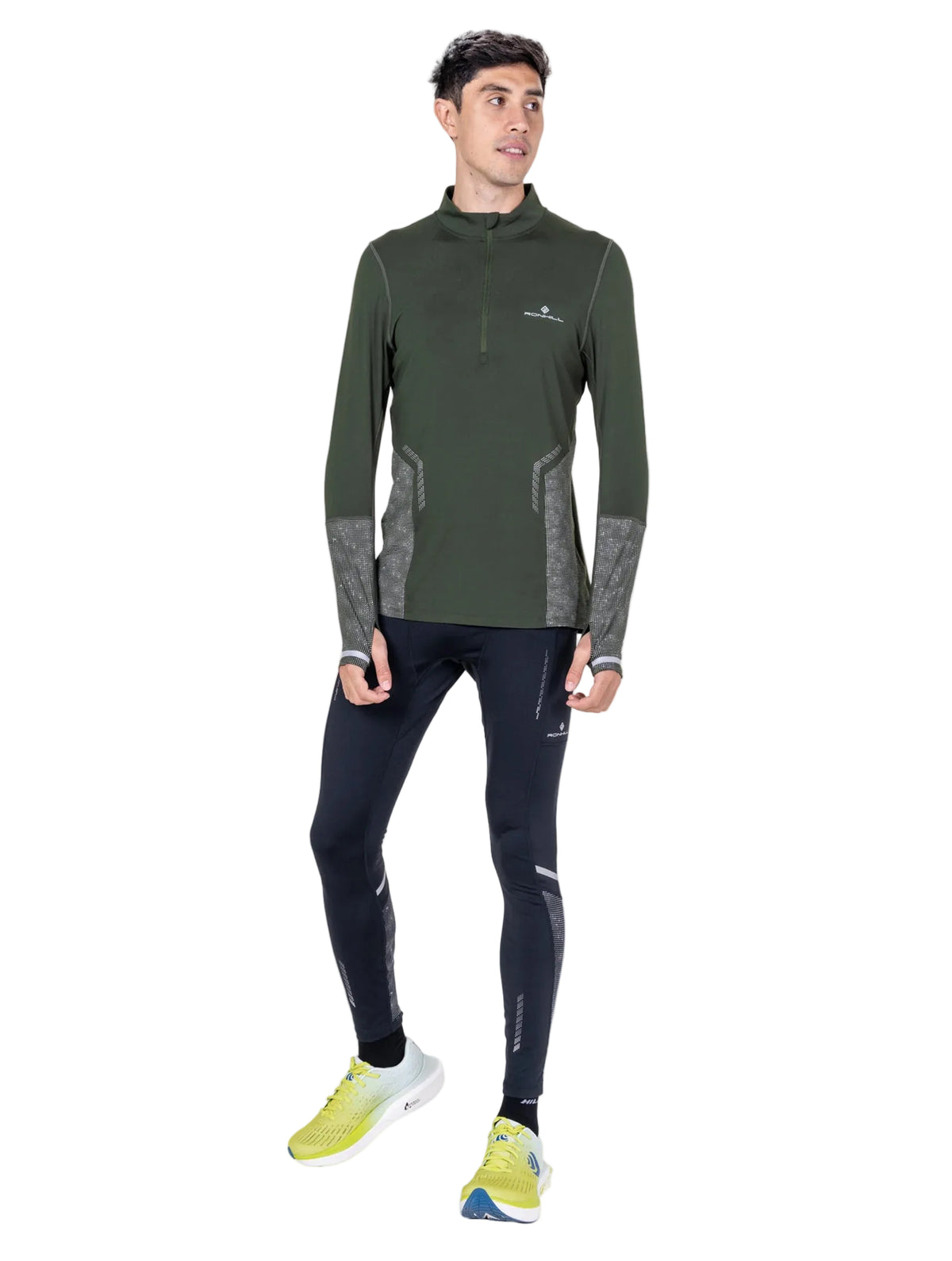 Ronhill Men's Tech Reflect 1/2 Zip in Kelp/Reflect - Studio Stretching