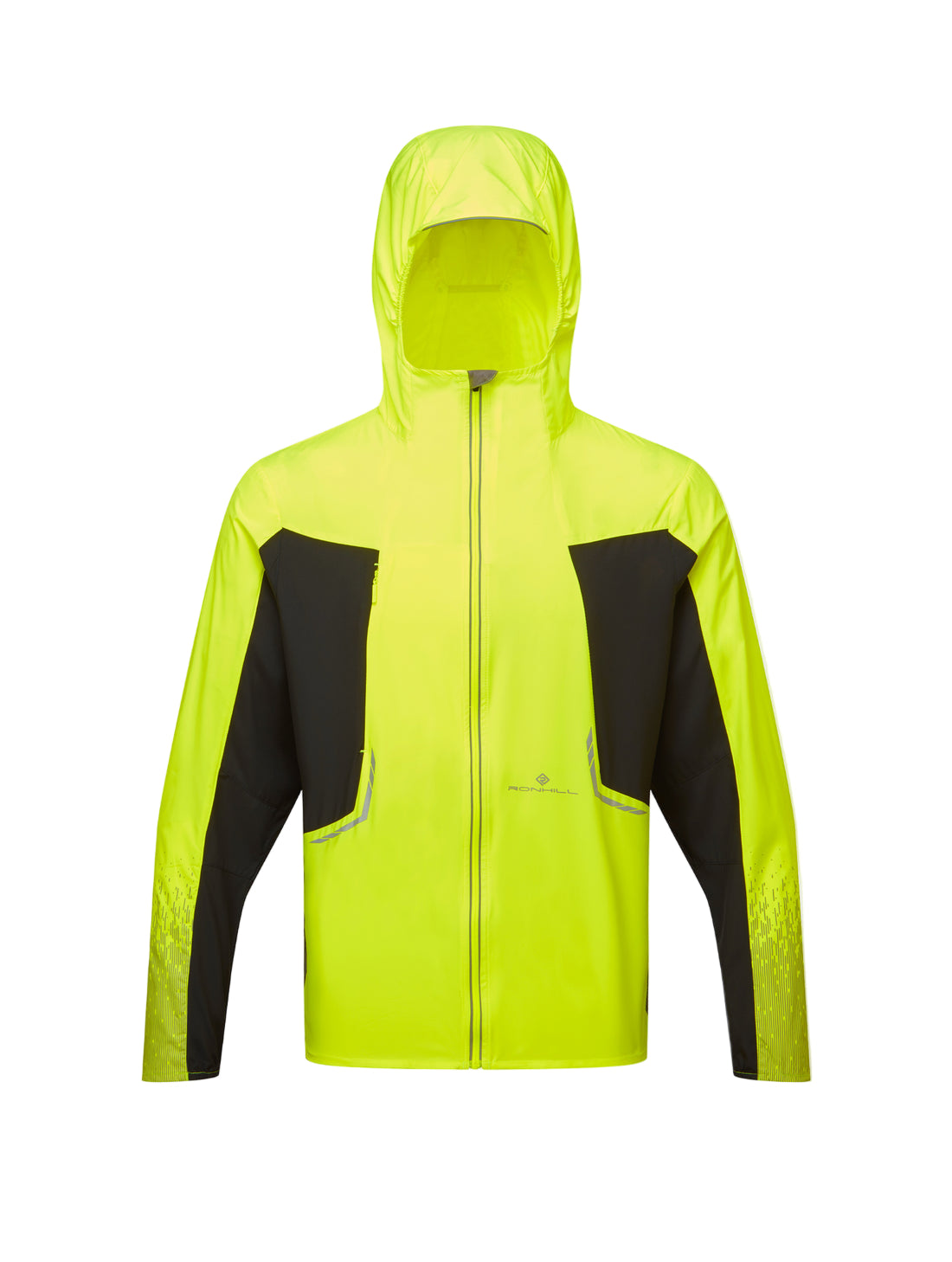 Ronhill Men's Tech Reflect Jacket in FlYellow/Blck/Reflect - front