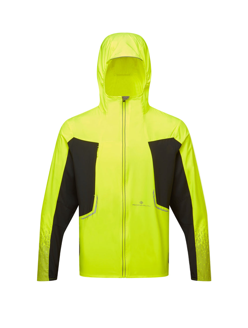 Ronhill Men's Tech Reflect Jacket in FlYellow/Blck/Reflect - front