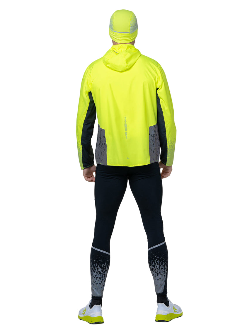 Ronhill Men's Tech Reflect Jacket in FlYellow/Blck/Reflect - worn, back