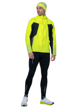 Ronhill Men's Tech Reflect Jacket in FlYellow/Blck/Reflect - worn, front