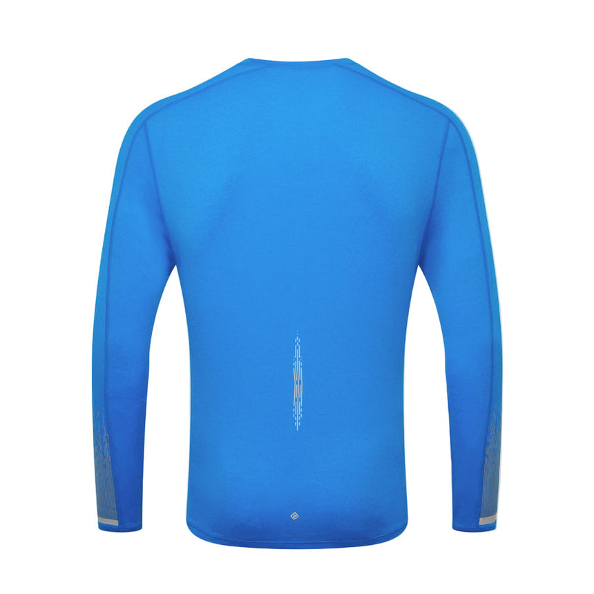 Ronhill Men's Tech Reflect L/S Tee in ElecBlueMarl/Reflect - back