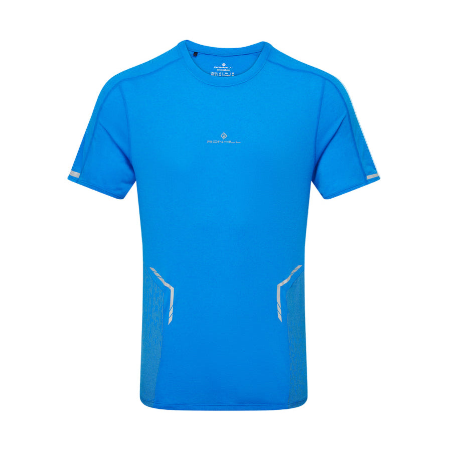 Ronhill Men's Tech Reflect S/S Tee in ElecBlueMarl/Reflect - front