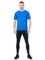 Ronhill Men's Tech Reflect S/S Tee in ElecBlueMarl/Reflect - worn, front