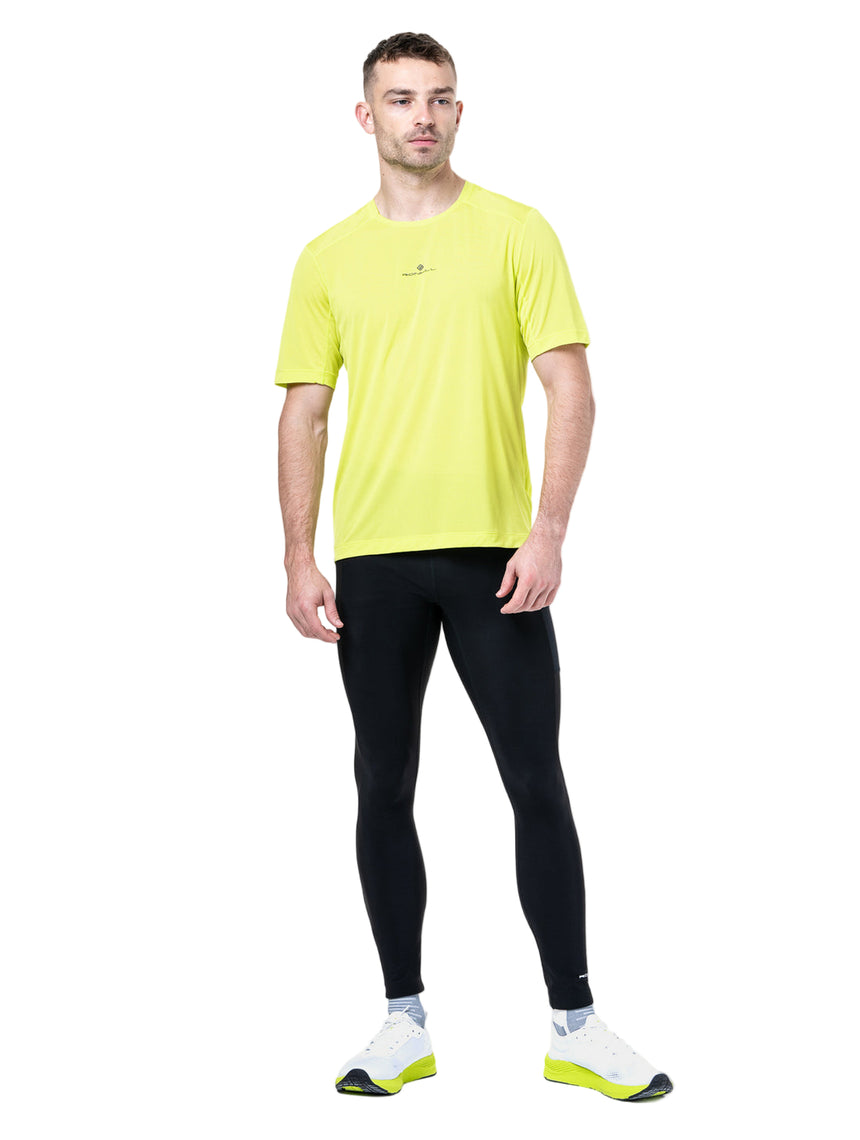 Ronhill Men's Tech S/S Tee in Acid/Oxide - worn, front