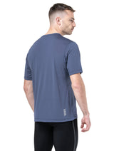 Ronhill Men's Tech S/S Tee in Anchor/Electric Blue - back, fit