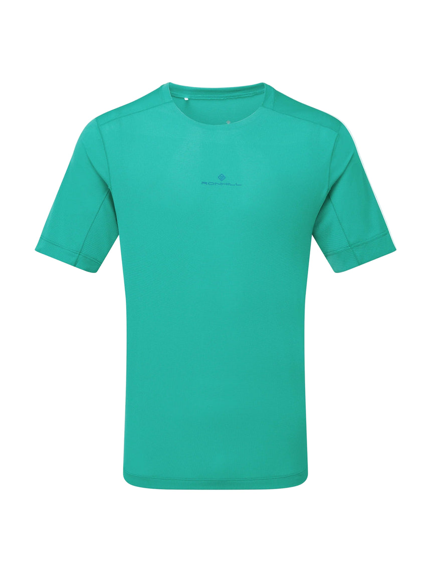 Ronhill Men's Tech S/S Tee in Seafaring/Deep Laguna - front, 2