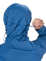 Ronhill Men's Tech Storm Jacket in Glacier/Ronhill Red - hood drawcord detail