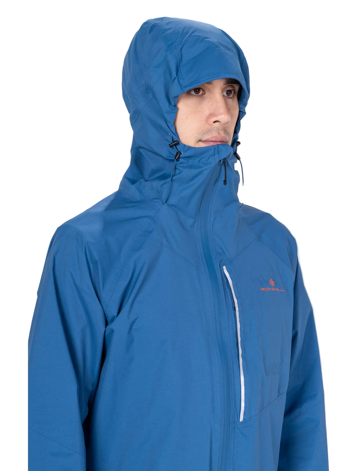 Ronhill Men's Tech Storm Jacket in Glacier/Ronhill Red - side