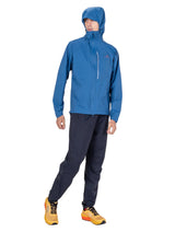 Ronhill Men's Tech Storm Jacket in Glacier/Ronhill Red - worn