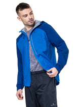 Ronhill Men's Tech Storm Jacket in Ocean/Electric Blue - 2-way zip detail