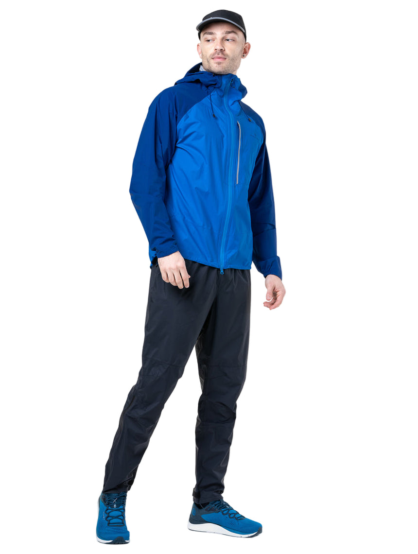 Ronhill Men's Tech Storm Jacket in Ocean/Electric Blue - worn, front