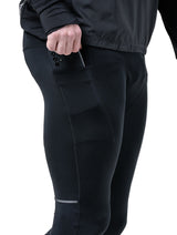 Ronhill Men's Tech Wind-Block 1/2 Zip in All Black - hem detail, 2