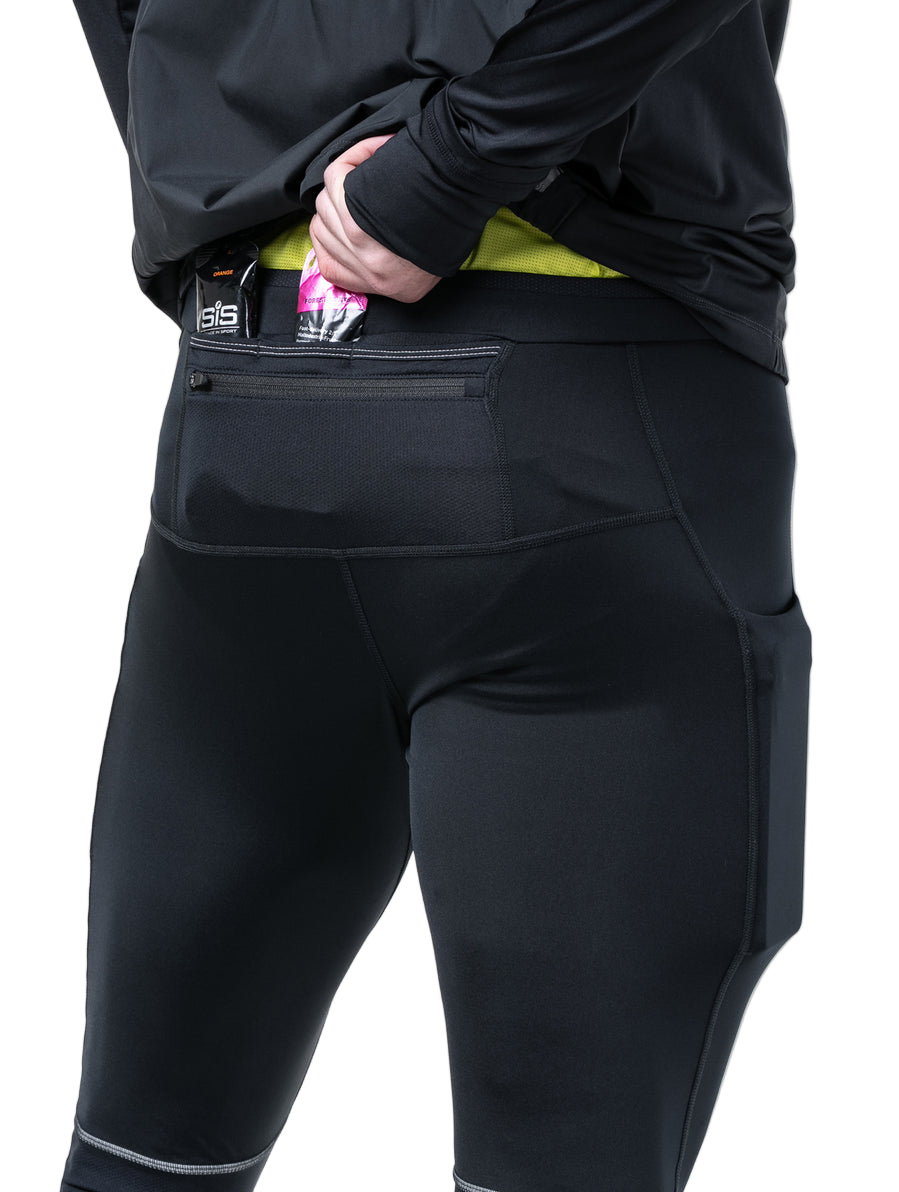 Ronhill Men's Tech Wind-Block 1/2 Zip in All Black - hem detail