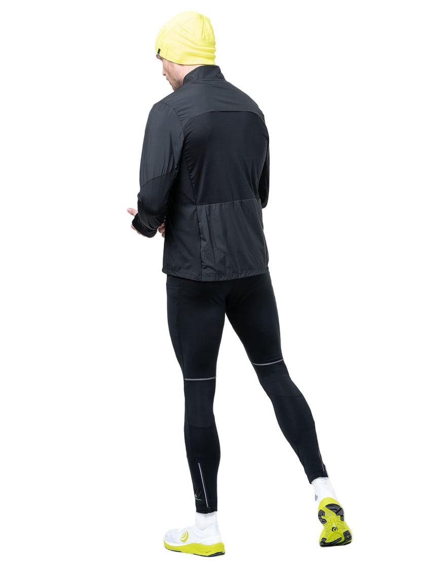 Ronhill Men's Tech Wind-Block 1/2 Zip in All Black - worn, back