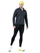 Ronhill Men's Tech Wind-Block 1/2 Zip in All Black - worn, front