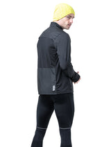 Ronhill Men's Tech Wind-Block 1/2 Zip in All Black - worn, side