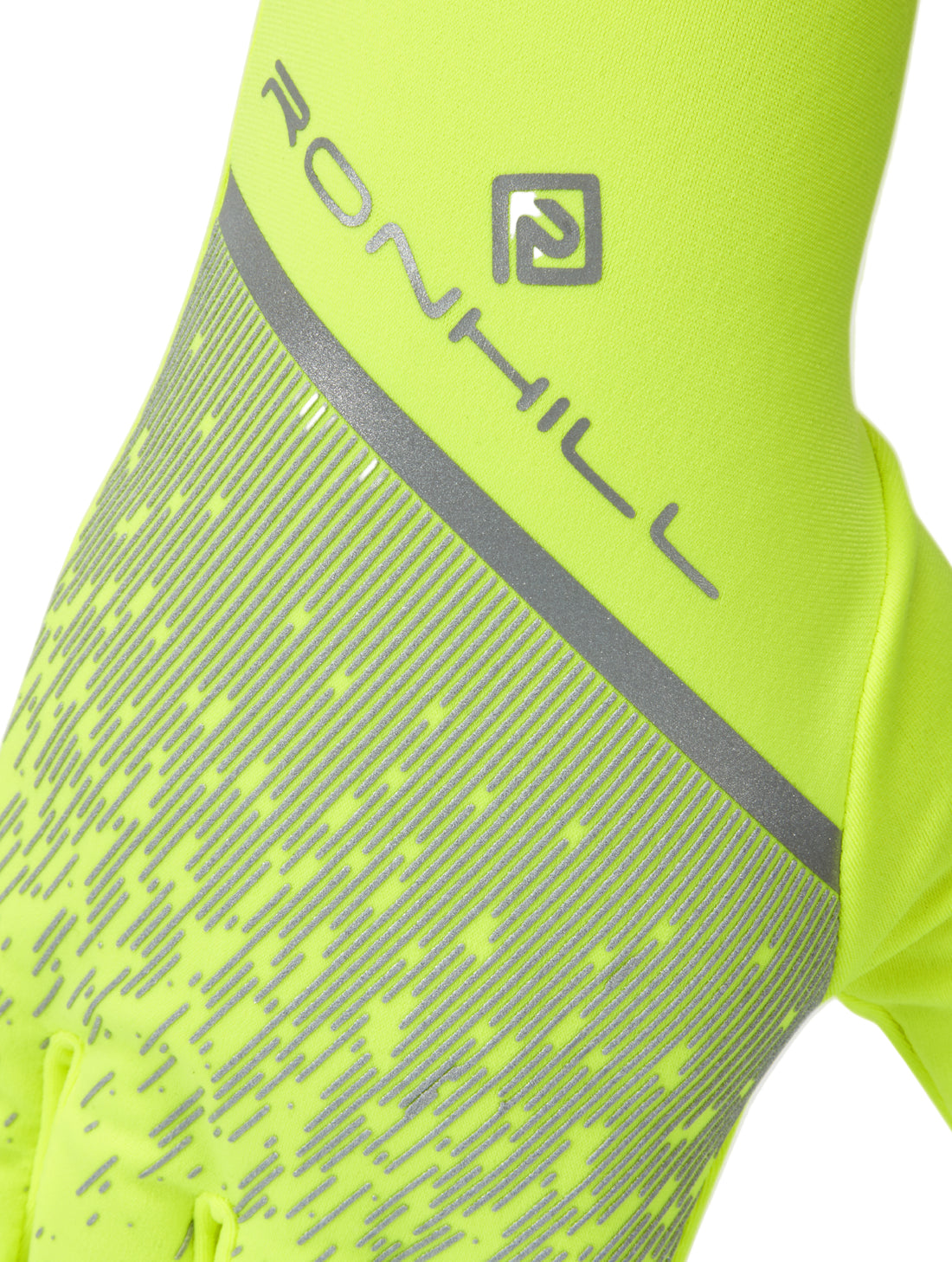 Ronhill Reflect Glove in Fluo Yellow/Reflect - brand logo detail