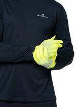 Ronhill Reflect Glove in Fluo Yellow/Reflect - worn