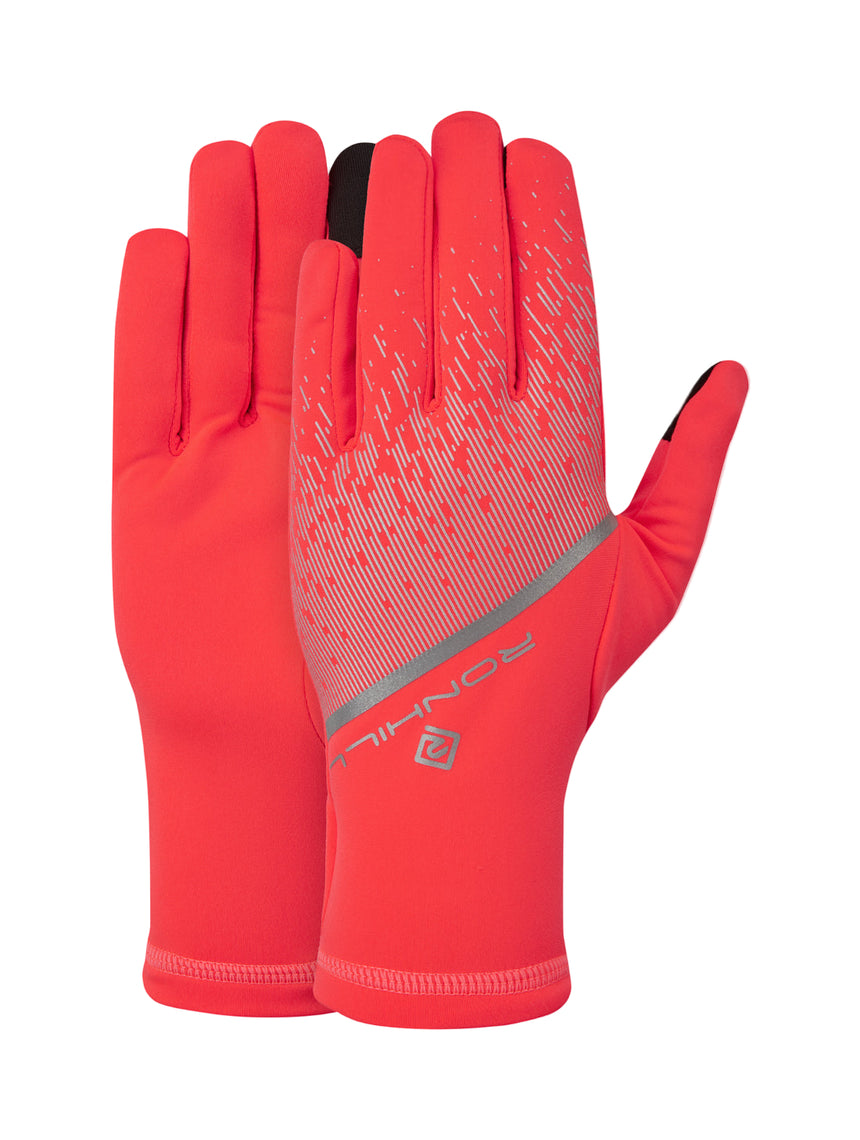 Ronhill Reflect Glove in Hot Coral/Reflect - front