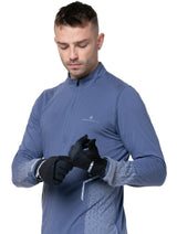 Ronhill Wind-Block Convertible Glove in All Black - worn, front