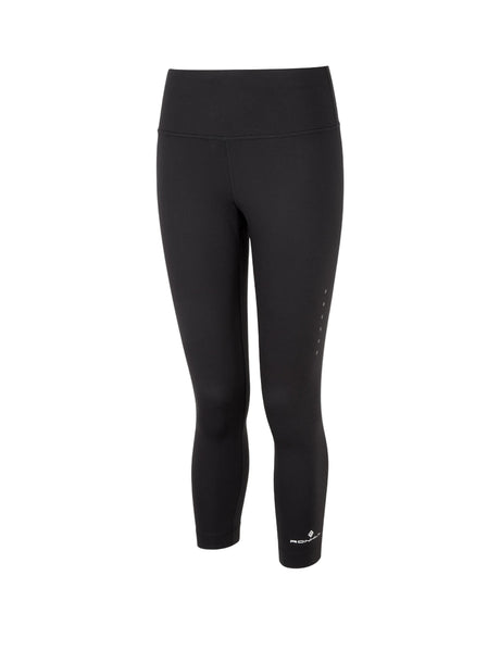 Ronhill Women's Core Crop Tight in Black/Bright White - front