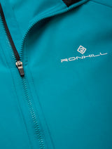Ronhill Women's Core Jacket in Azure/Bright White - front zip detail