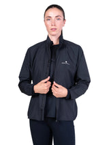 Ronhill Women's Core Jacket in Black/Bright White - front, zip open