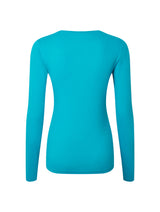 Ronhill Women's Core L/S Tee in Azure/Bright White - back